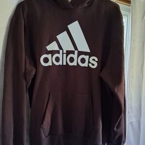 Adidas Men's Chocolate Brown Hoodie